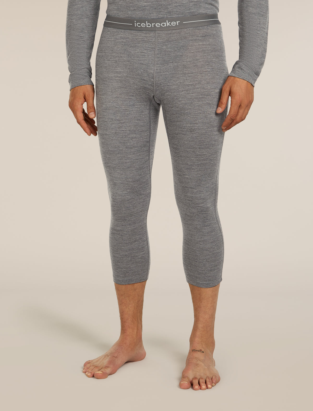 Men's Merino 200 Oasis 3/4 Thermal Leggings Gritstone Heather - 1