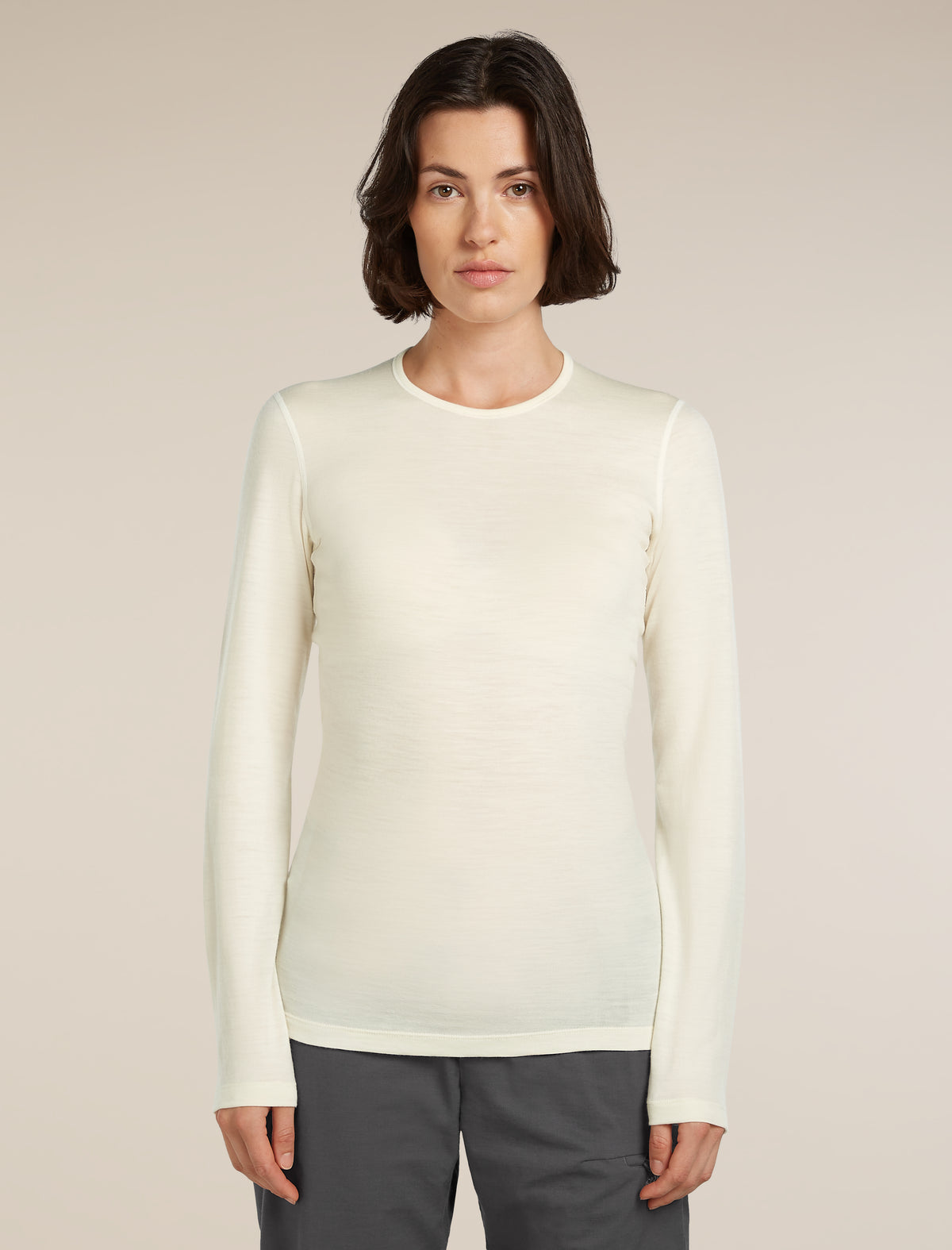 Women's Merino 200 Oasis Long Sleeve Crewe Thermal Top Undyed - 1