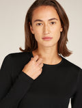 Women's Merino 200 Oasis Long Sleeve Crewe Thermal Top Black - 12