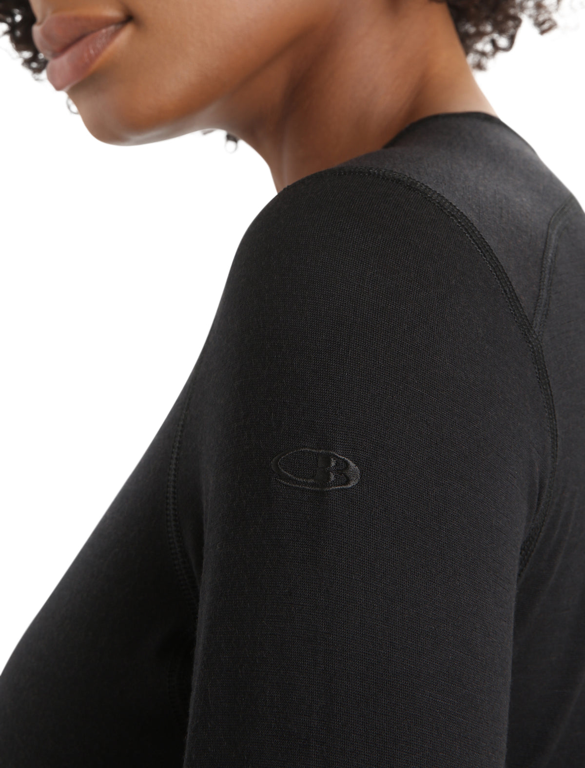 Women's Merino 200 Oasis Long Sleeve Crewe Thermal Top Black - 5