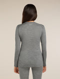 Women's Merino 200 Oasis Long Sleeve Crewe Thermal Top Gritstone Heather - 2