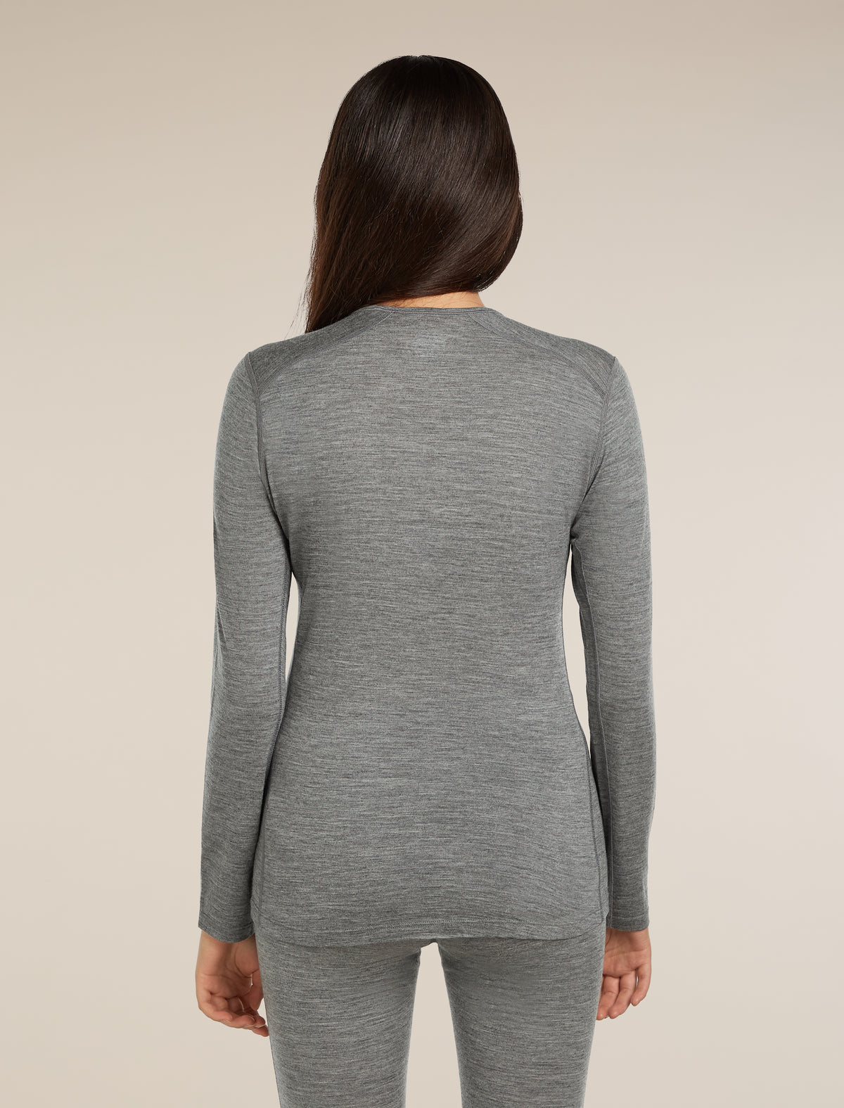 Women's Merino 200 Oasis Long Sleeve Crewe Thermal Top Gritstone Heather - 2