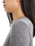 Women's Merino 200 Oasis Long Sleeve Crewe Thermal Top Gritstone Heather - 5