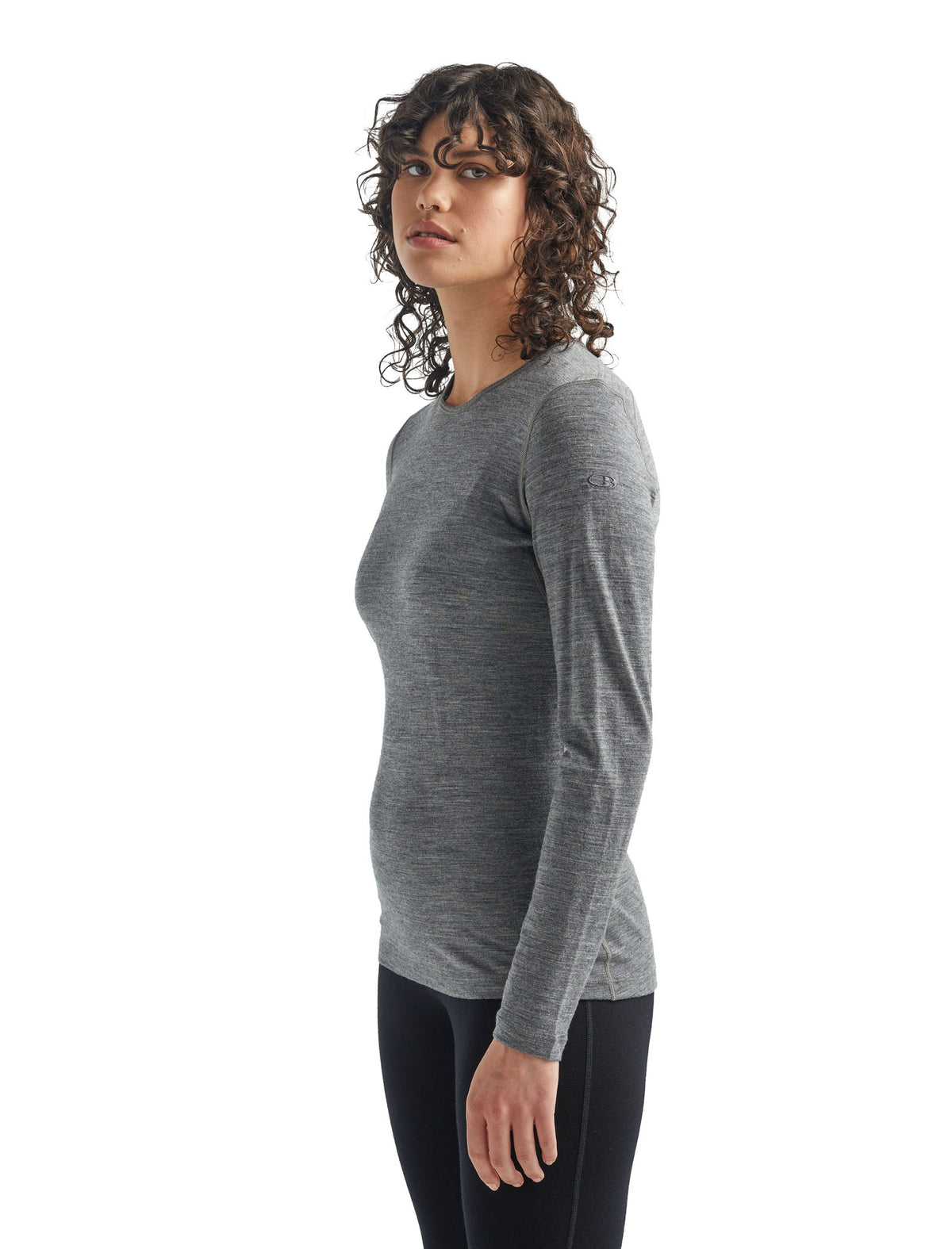 Women's Merino 200 Oasis Long Sleeve Crewe Thermal Top Gritstone Heather - 6