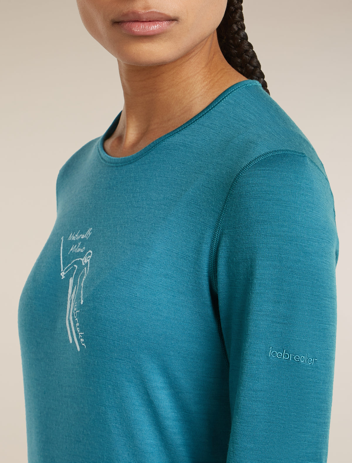 Women's Merino 200 Oasis Long Sleeve Crewe Thermal Top Topaz - 9