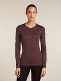 Women's Merino 200 Oasis Long Sleeve Crewe Thermal Top Java - 1