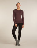 Women's Merino 200 Oasis Long Sleeve Crewe Thermal Top Java - 6