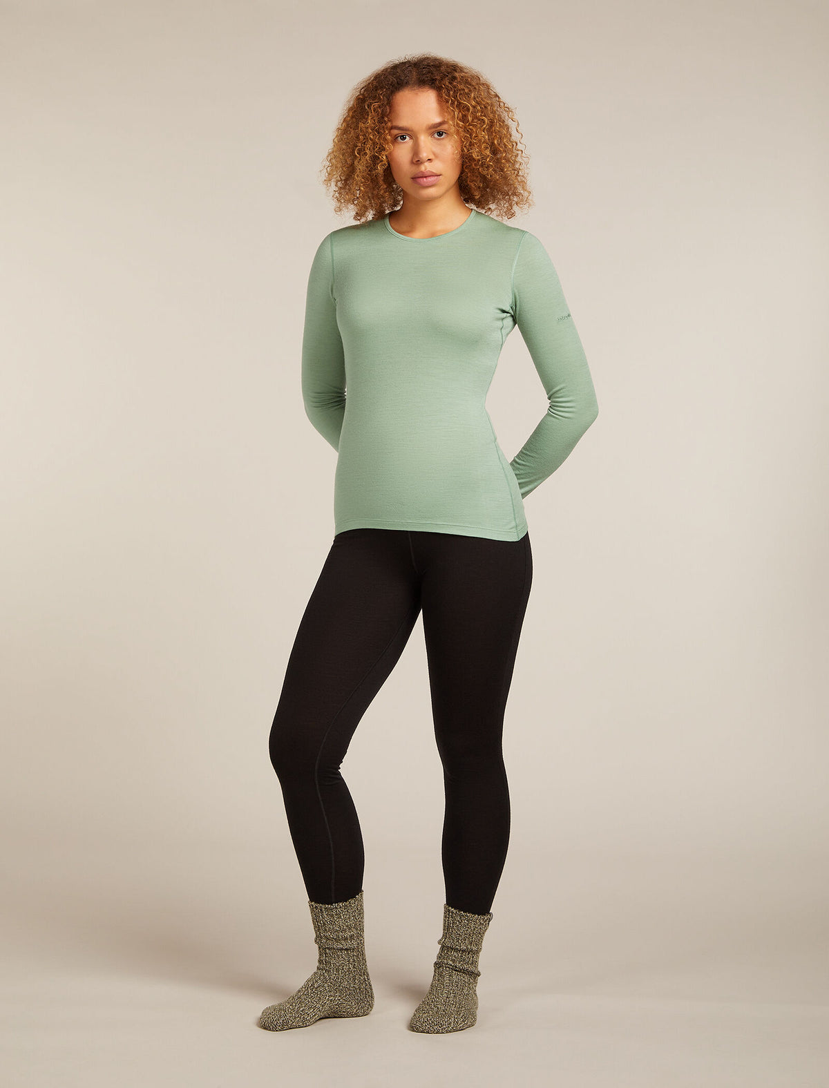 Women's Merino 200 Oasis Long Sleeve Crewe Thermal Top Seaglass - 7
