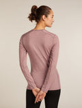 Women's Merino 200 Oasis Long Sleeve Crewe Thermal Top Summit/Blush - 2