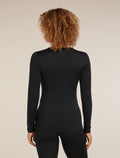 Women's Merino 200 Oasis Long Sleeve V Neck Thermal Top Black - 2