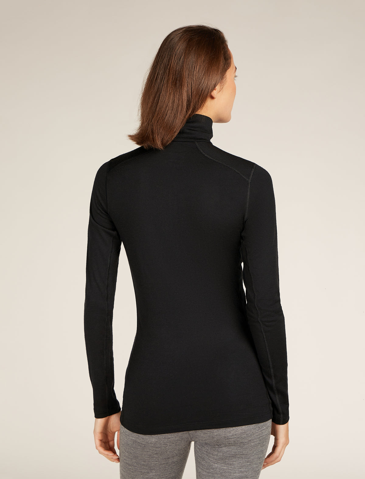 Women's Merino 200 Oasis Long Sleeve Half Zip Thermal Top Black - 2