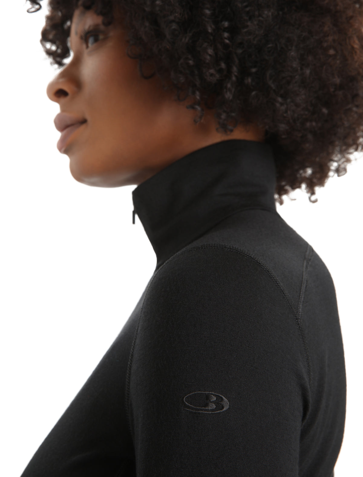 Women's Merino 200 Oasis Long Sleeve Half Zip Thermal Top Black - 5