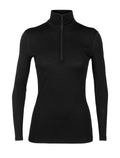 Women's Merino 200 Oasis Long Sleeve Half Zip Thermal Top Black - 8