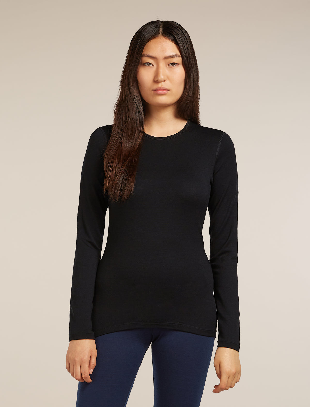 Women's Merino 260 Tech Long Sleeve Crewe Thermal Top Black - 1