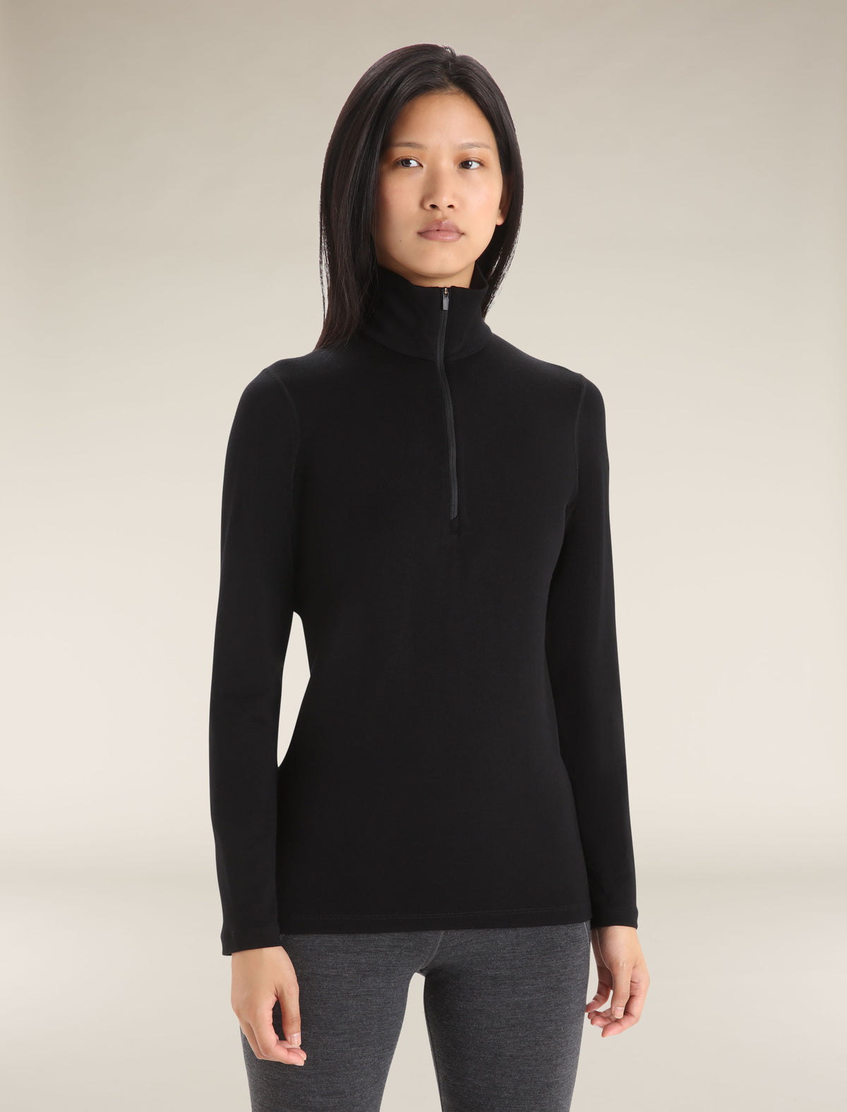 Women's Merino 260 Tech Long Sleeve Half Zip Thermal Top Black - 1