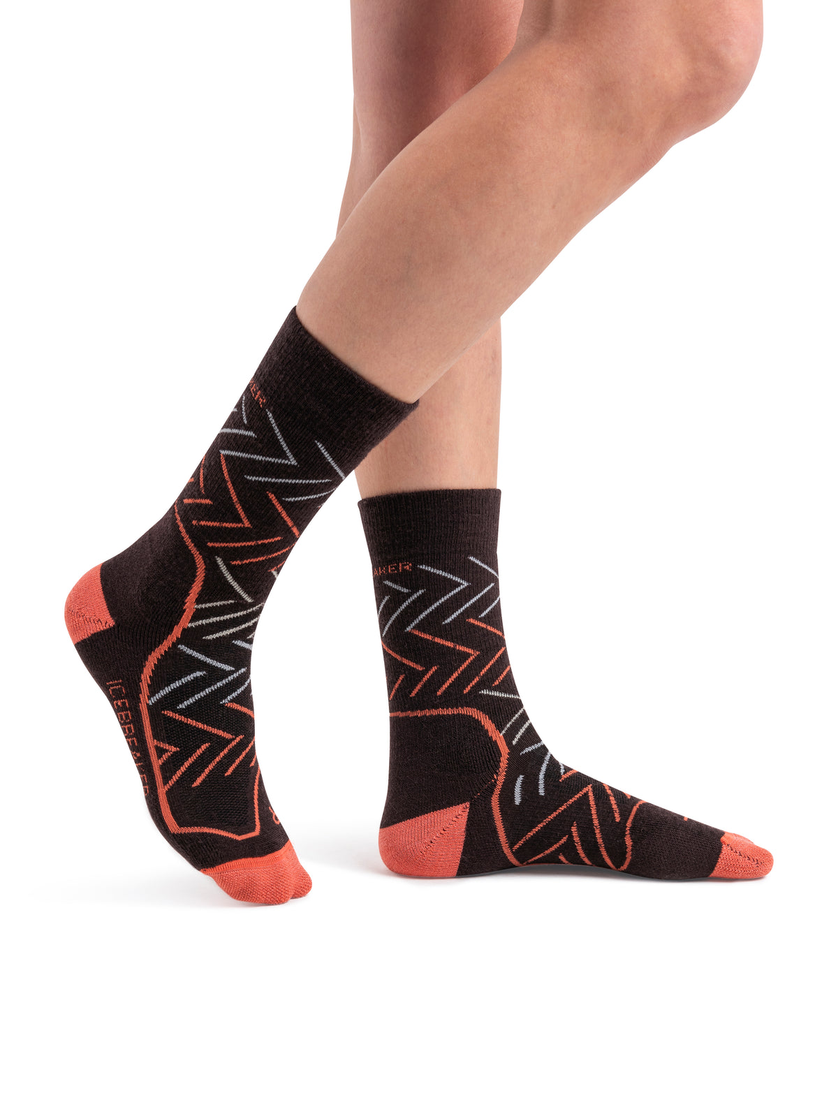 Women's Hike+ Medium Crew Sunrise Bittersweet/Tang - 1