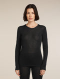 Women's Merino 175 Everyday Long Sleeve Crewe Thermal Top Black - 1