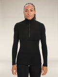 Women's Merino 175 Everyday Long Sleeve Half Zip Thermal Top Black - 1