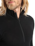 Men's Merino 175 Everyday Long Sleeve Half Zip Thermal Top Black - 4
