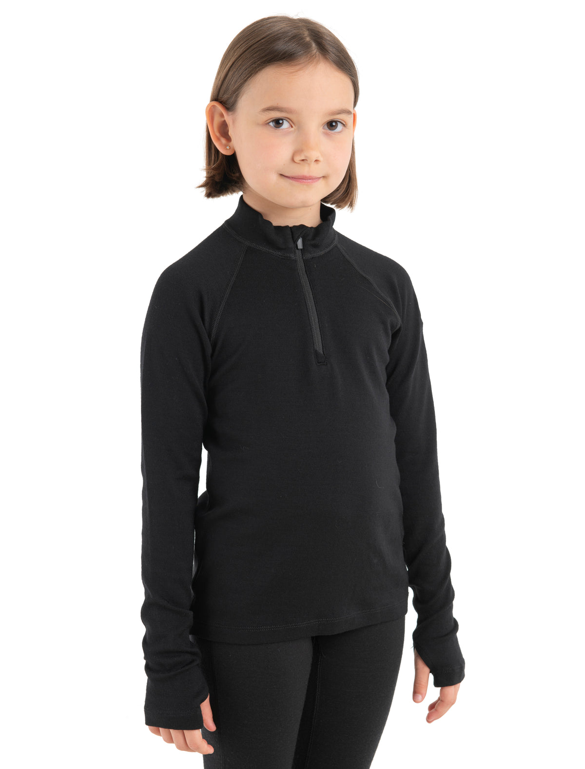 Kids’ Merino 260 Tech Long Sleeve Half Zip Thermal Top Black - 3