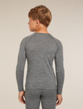 Kids’ Merino 200 Oasis Long Sleeve Crewe Thermal Top Gritstone Heather - 2