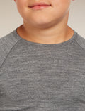 Kids’ Merino 200 Oasis Long Sleeve Crewe Thermal Top Gritstone Heather - 12