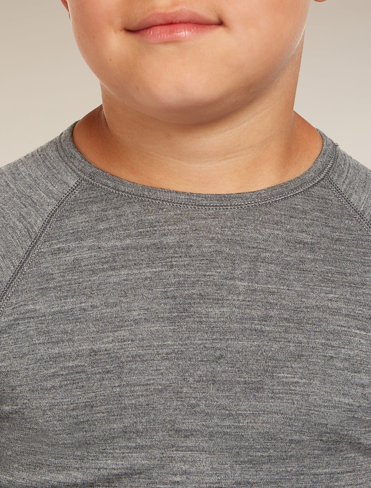 Kids’ Merino 200 Oasis Long Sleeve Crewe Thermal Top Gritstone Heather - 12
