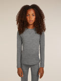 Kids’ Merino 200 Oasis Long Sleeve Crewe Thermal Top Gritstone Heather - 3