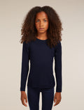 Kids’ Merino 200 Oasis Long Sleeve Crewe Thermal Top Midnight Navy - 1
