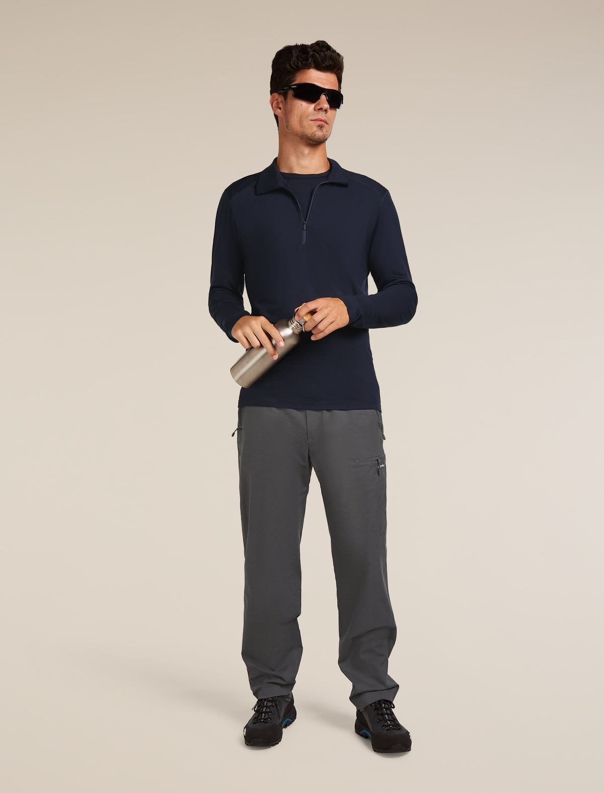 Men's Merino 200 Oasis Short Sleeve Crewe Thermal Top Midnight Navy - 4