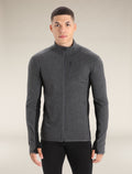 Men's Descender Long Sleeve Zip Jacket Jet Heather/Black - 3