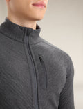Men's Descender Long Sleeve Zip Jacket Jet Heather/Black - 7