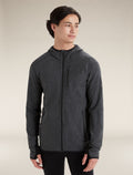 Men's Descender Long Sleeve Zip Hoodie Jet Heather/Black - 1