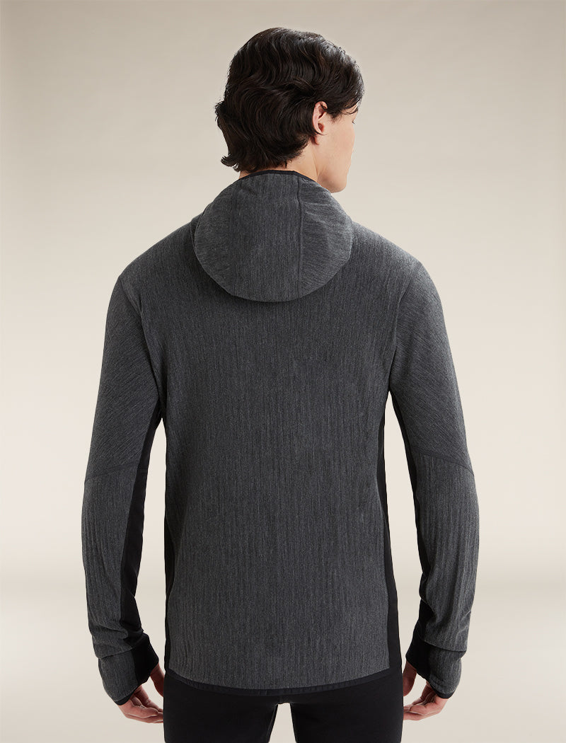 Men's Descender Long Sleeve Zip Hoodie Jet Heather/Black - 2