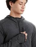 Men's Descender Long Sleeve Zip Hoodie Jet Heather/Black - 4