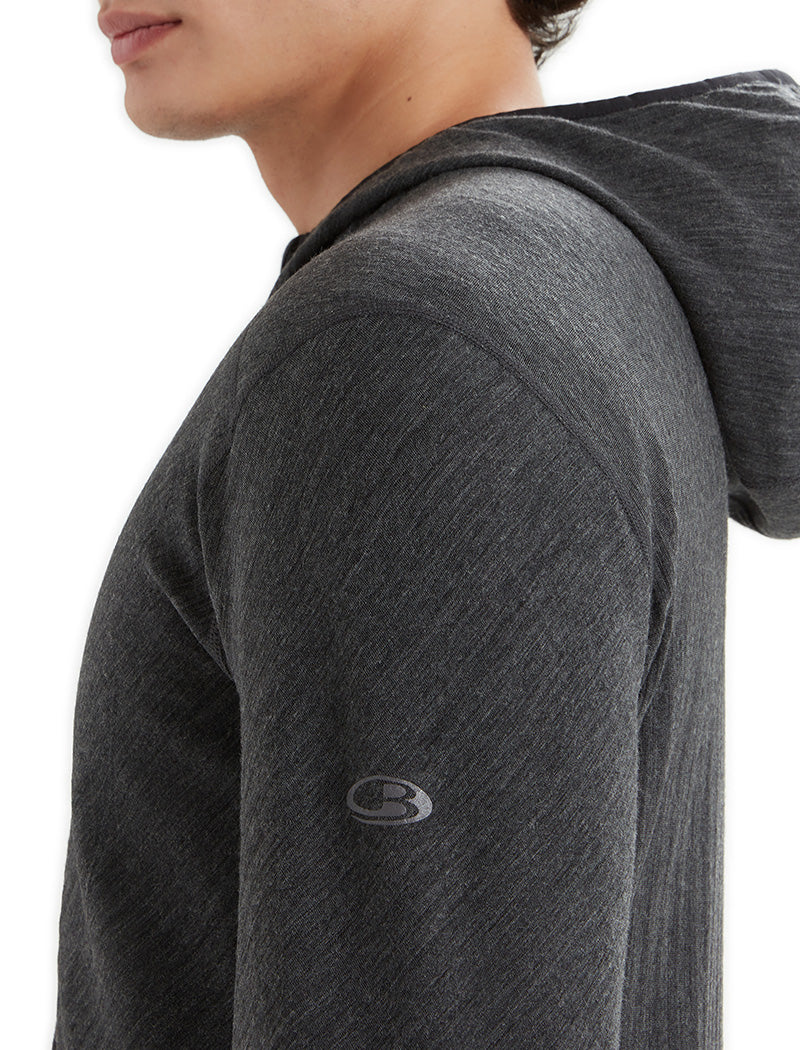 Men's Descender Long Sleeve Zip Hoodie Jet Heather/Black - 6