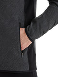 Men's Descender Long Sleeve Zip Hoodie Jet Heather/Black - 7