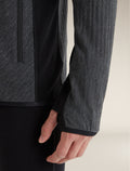 Men's Descender Long Sleeve Zip Hoodie Jet Heather/Black - 8
