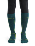 Men's Merino Ski+ Medium Over the Calf Socks Fathom Green/Black - 1