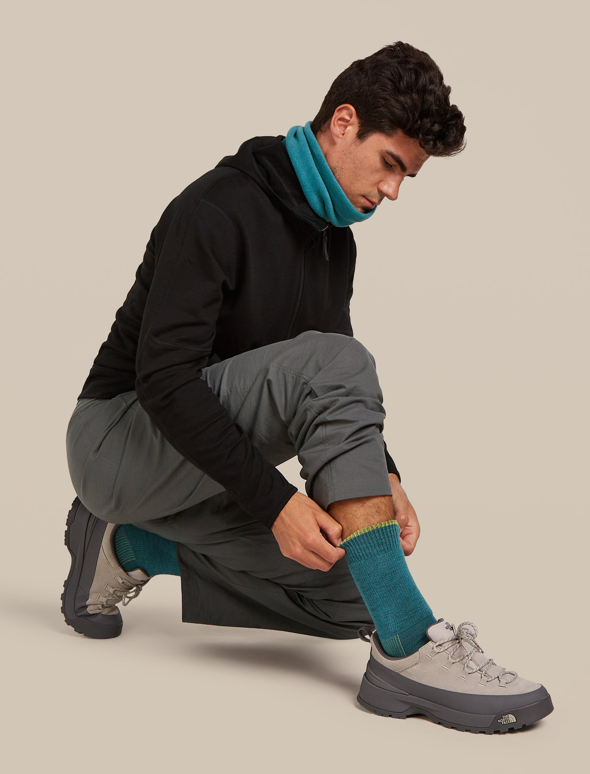 Men's Merino Hike Medium Crew Socks Topaz/Peridot/Seaglass - 2