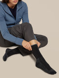Women's Merino Hike Medium Crew Socks Black/Alloy - 2