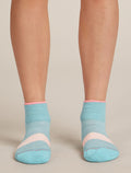 Women's Merino Multisport Light Mini Socks Hydro/Acid Pink/Blush - 3