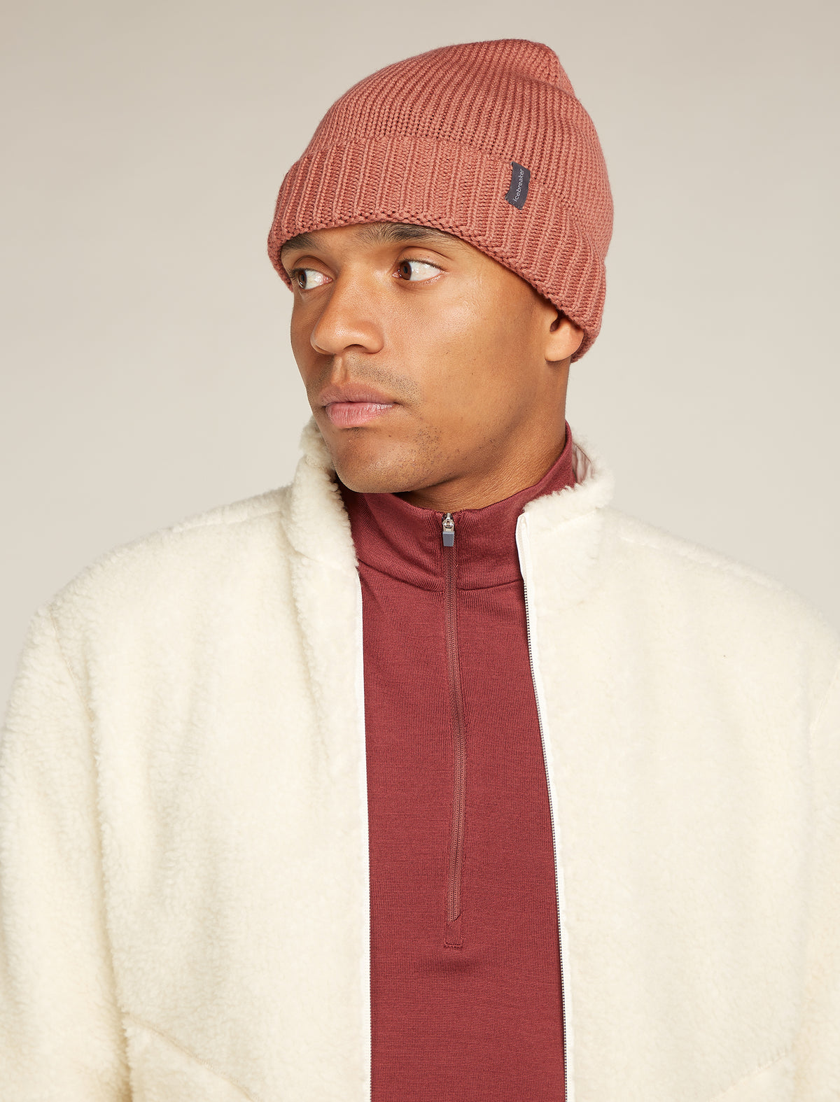 Unisex Vela Cuff Beanie Cedar Wood - 2