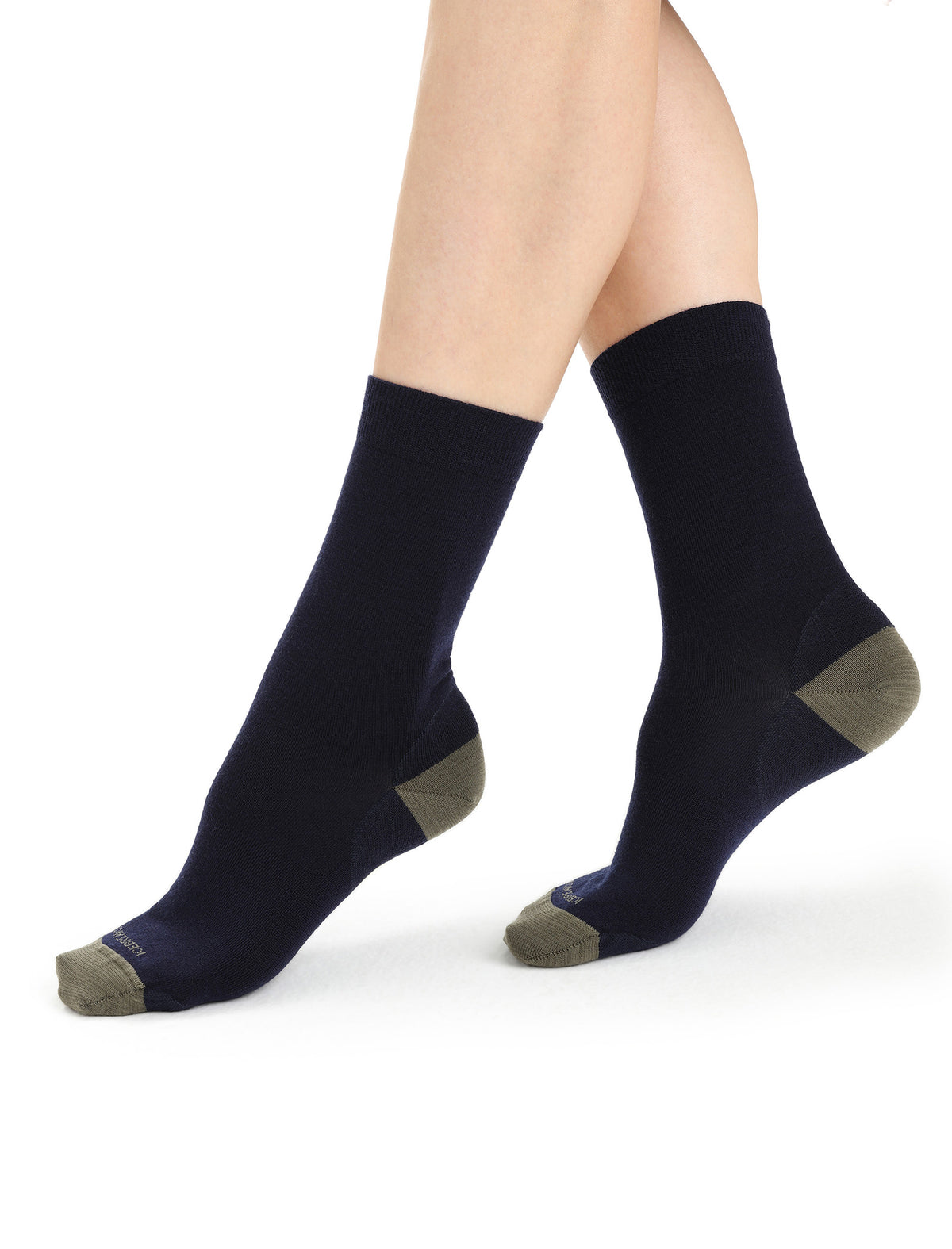 Women's Merino Lifestyle Fine Gauge Crew Socks Midnight Navy/Loden - 5