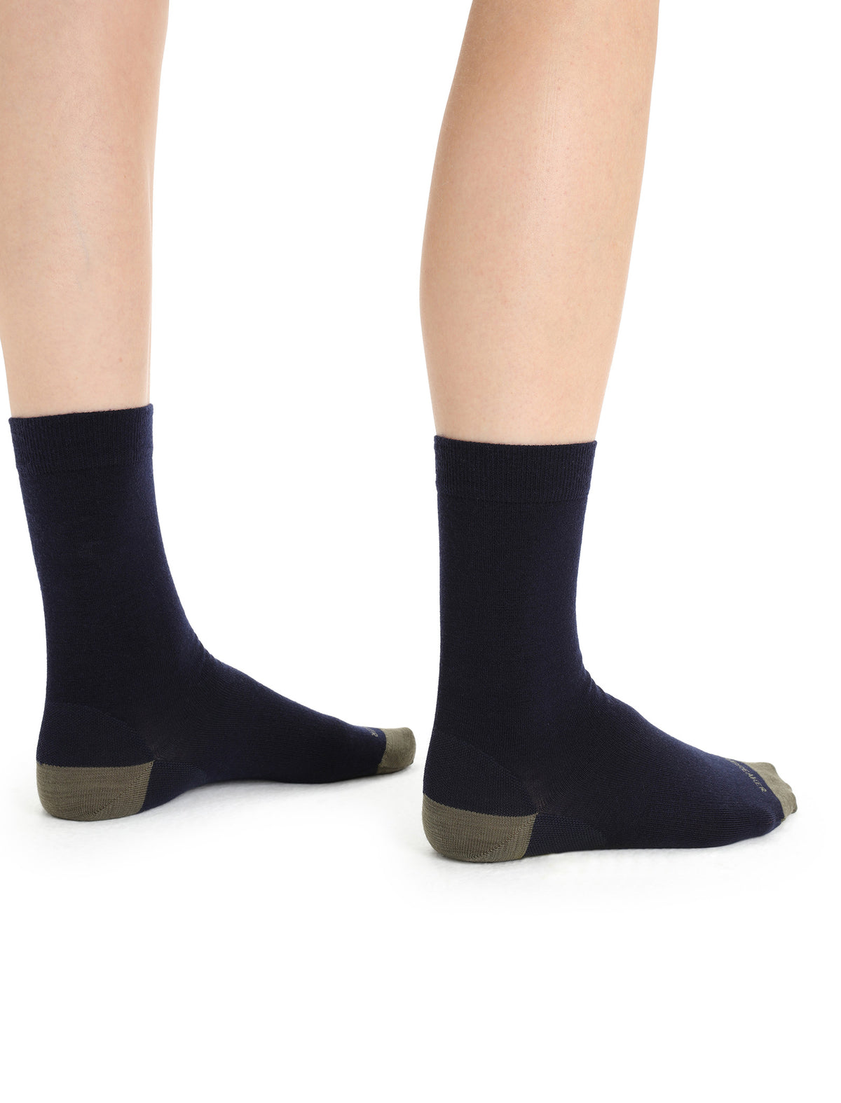 Women's Merino Lifestyle Fine Gauge Crew Socks Midnight Navy/Loden - 6