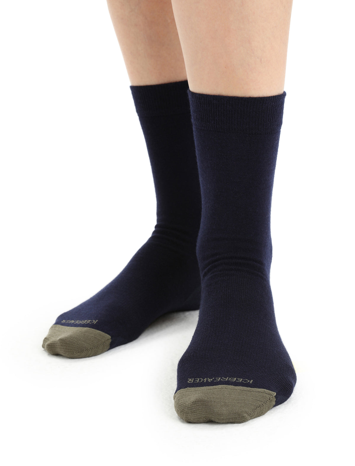 Women's Merino Lifestyle Fine Gauge Crew Socks Midnight Navy/Loden - 7