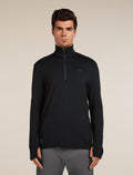 Men's Merino 300 Original Long Sleeve Half Zip Top Black - 1