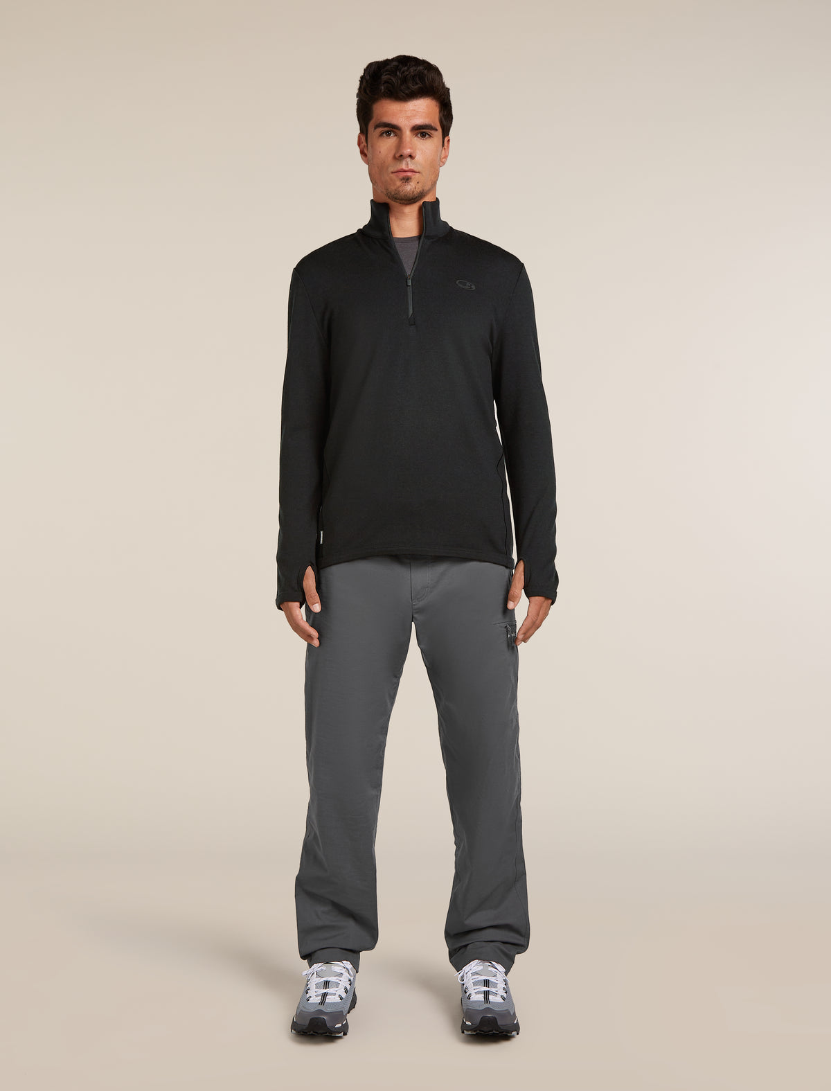 Men's Merino 300 Original Long Sleeve Half Zip Top Black - 3