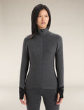 Women's Descender Long Sleeve Zip Jacket Jet Heather/Black - 1