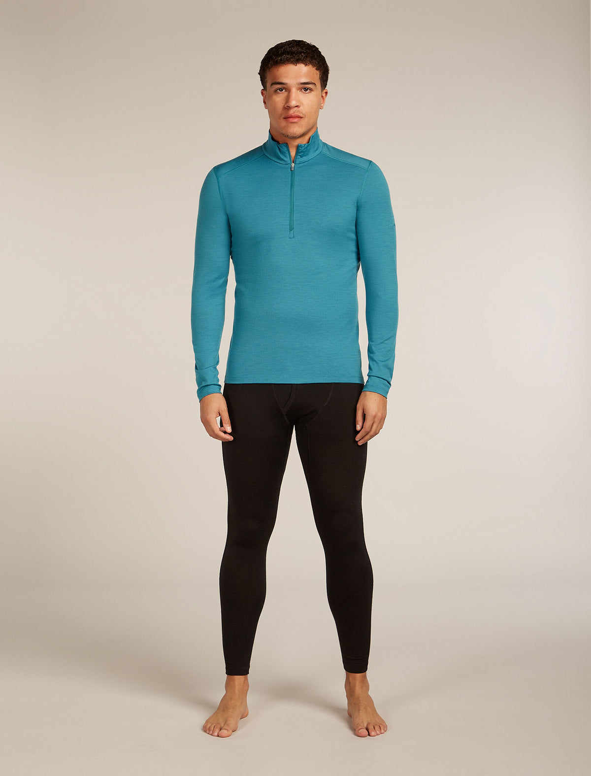 Men's Merino 200 Oasis Long Sleeve Half Zip Thermal Top Topaz - 3
